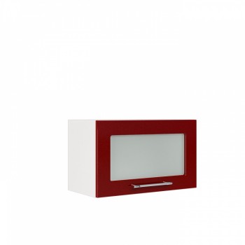 Бруклин ШВГС 600 Шкаф верхний горизонтальный со стеклом (Бетон белый/корпус Белый) в Керамкомбинате - keramkombinat.mebel54.com | фото