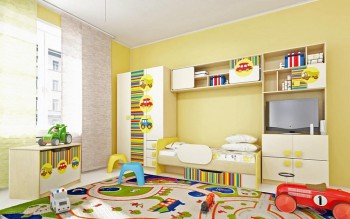 Детская комната Клаксон (Бежевый/корпус Клен) в Керамкомбинате - keramkombinat.mebel54.com | фото