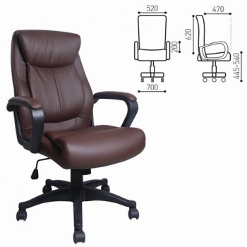 Кресло офисное BRABIX Enter EX-511 (коричневый) в Керамкомбинате - keramkombinat.mebel54.com | фото