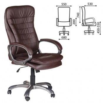 Кресло офисное BRABIX Omega EX-589 (коричневое) в Керамкомбинате - keramkombinat.mebel54.com | фото