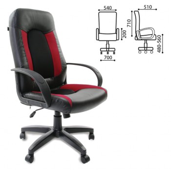Кресло офисное BRABIX Strike EX-525 (черно-красный) в Керамкомбинате - keramkombinat.mebel54.com | фото