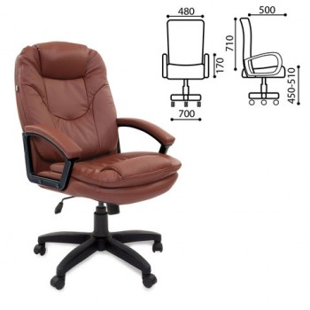 Кресло офисное BRABIX Trend EX-568 (коричневый) в Керамкомбинате - keramkombinat.mebel54.com | фото