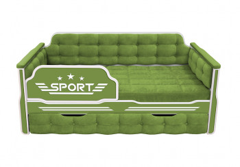 Кровать 170 серии Спорт 1 ящик 76 Зелёный (мягкие боковые накладки) в Керамкомбинате - keramkombinat.mebel54.com | фото