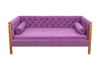 Кровать 180 серии Леди  32 Фиолетовый (подушка валик) в Керамкомбинате - keramkombinat.mebel54.com | фото