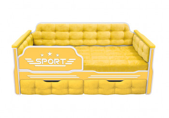 Кровать 180 серии Спорт 2 ящика 74 Жёлтый (мягкие боковые накладки) в Керамкомбинате - keramkombinat.mebel54.com | фото