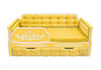 Кровать 190 серии Спорт 1 ящик 74 Жёлтый (мягкие боковые накладки) в Керамкомбинате - keramkombinat.mebel54.com | фото