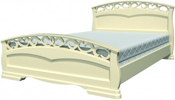 Кровать Грация-1 из массива сосны 1600*2000 Слоновая кость в Керамкомбинате - keramkombinat.mebel54.com | фото