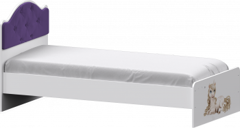 Кровать Каспер с мягкой спинкой и фотопечатью (900х1900)Белый/Фиолетовый в Керамкомбинате - keramkombinat.mebel54.com | фото