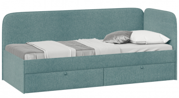 Кровать «Молли» с мягкой обивкой (900) тип 1 (Микровелюр Scandi Indigo 11) в Керамкомбинате - keramkombinat.mebel54.com | фото