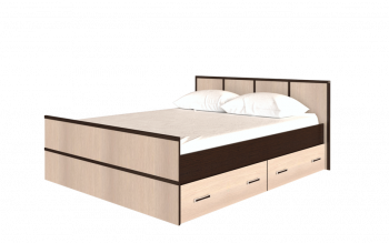 Кровать Сакура с настилом и ящиками 1,4 (Венге/Лоредо) в Керамкомбинате - keramkombinat.mebel54.com | фото
