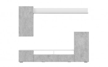 Мебель для гостиной МГС 4 (Белый/Цемент светлый) в Керамкомбинате - keramkombinat.mebel54.com | фото