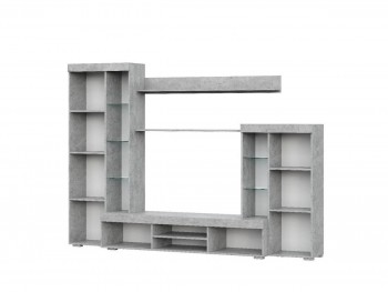 Мебель для гостиной МГС 5 Цемент светлый / Белый в Керамкомбинате - keramkombinat.mebel54.com | фото