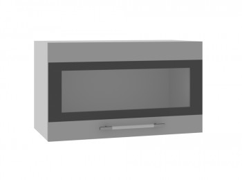 Ройс ПГСФ 600 Шкаф верхний горизонтальный со стеклом с фотопечатью (Графит софт/корпус Серый) в Керамкомбинате - keramkombinat.mebel54.com | фото