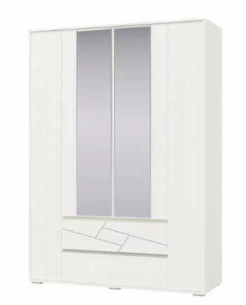Шкаф 4-х дверный с ящиками Аделина 1600 Рамух белый в Керамкомбинате - keramkombinat.mebel54.com | фото