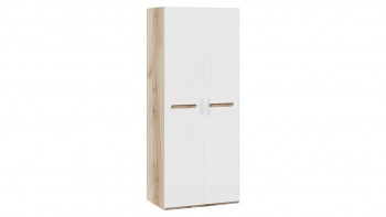 Шкаф для одежды с 2-мя дверями «Фьюжн» Дуб Делано/Белый глянец в Керамкомбинате - keramkombinat.mebel54.com | фото