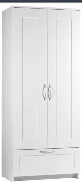 Шкаф двухдверный Сириус с 1 ящиком белый в Керамкомбинате - keramkombinat.mebel54.com | фото