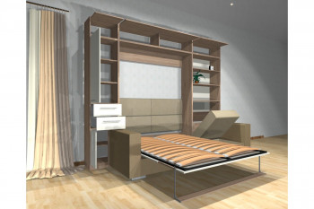Шкаф-кровать с диваном Каролина в Керамкомбинате - keramkombinat.mebel54.com | фото