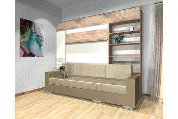 Шкаф-кровать с диваном Каролина в Керамкомбинате - keramkombinat.mebel54.com | фото