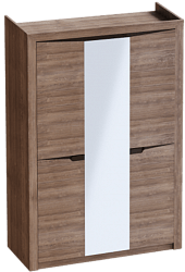 Шкаф трехдверный Соренто Дуб стирлинг/Кофе структурный матовый в Керамкомбинате - keramkombinat.mebel54.com | фото