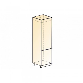 Стоун Шкаф-пенал L600 под холодильник (2 дв. гл.) (белый/грей софттач) в Керамкомбинате - keramkombinat.mebel54.com | фото